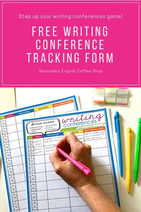 Writing Conference Forms, Conference Forms, Writing Conferences, 5th Grade Writing, 3rd Grade Writing, Ela Writing, Secondary English, 4th Grade Writing, Student Growth