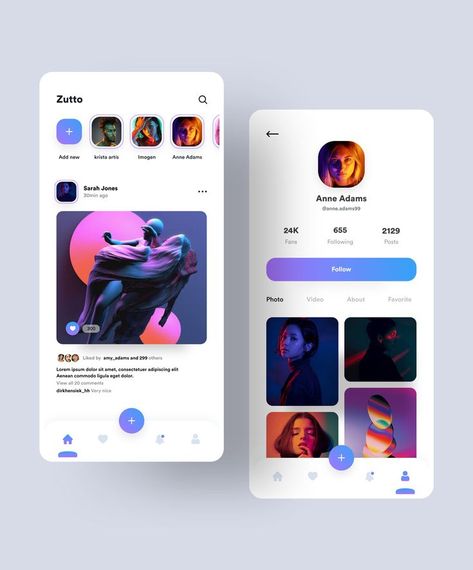 Social Media App Design Layout, Social Media Ux Design, App Design Social Media, Social Share Ui Design, Social Media Ui Design, Sns Ui, Baking Coquette, Social Media App Design, Social Media App Ui