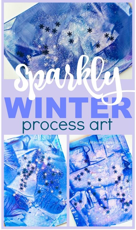 This beautiful winter art for toddlers is frame worthy | winter process art for toddlers | winter activities for preschoolers | winter lesson plans | gift card art | credit card art Eyfs Winter, Winter Process Art, Process Art For Toddlers, Art Project For Toddlers, Art Center Preschool, Art For Toddlers, Winter Board, Toddler Projects, Real Genius