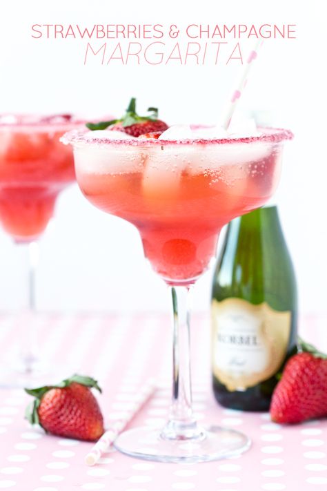 Margarita Strawberries, Champagne Margarita, Strawberries And Champagne, Champagne Margaritas, Valentine Cocktails, Day Cocktails, Mommy Juice, Strawberry Margarita, Strawberry Champagne