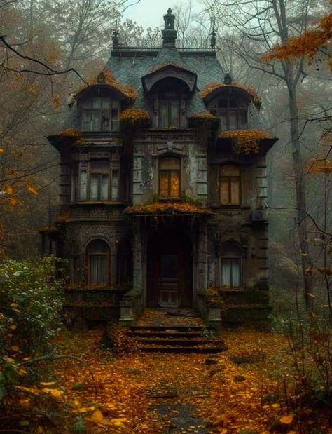 Spooky House Aesthetic, Abandoned House Aesthetic, Haunted House Aesthetic, Cozy Modern Farmhouse Living Room, Gothic Farmhouse, Gothic Homes, Old Victorian House, Gothic Mansion, Old Victorian Homes