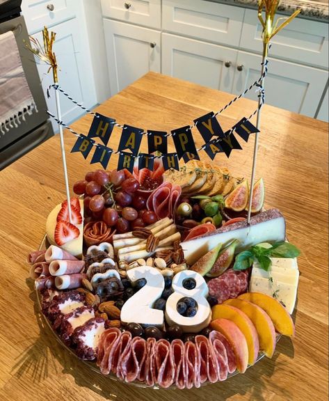 Charcuterie Board 30 Birthday, 40th Birthday Charcuterie Board, 30th Birthday Charcuterie Board, Birthday Lunch Ideas, Birthday Charcuterie Board Ideas, Birthday Charcuterie Board, Birthday Charcuterie, Charcuterie Board Meats, Charcuterie Gifts