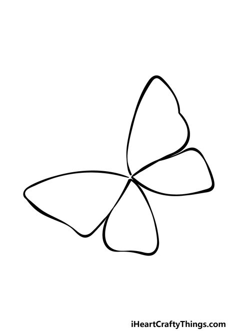 Idea To Draw Easy, Butterflies Easy Drawing, How To Make Butterfly Drawing, Easy Butterfly Outline, How To Draw Simple Butterfly, How To Draw A Butterfly Easy Simple, Butterfly Drawing Easy Outline, How Do You Draw A Butterfly, Easy Butterflies To Draw