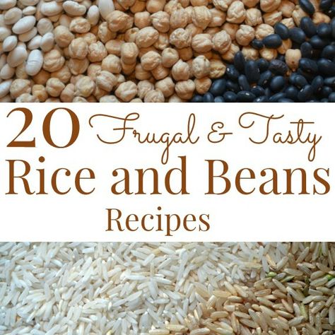 This list of Rice & Beans Recipes offers a variety of delicious ways to add these versatile, yet inexpensive ingredients into your menu. Cheap Chickpea Recipes, Meals From Canned Food, Frugal Dinners, Dollar Dinners, Food Scarcity, Struggle Meals, Bean Dishes, Frugal Food, Rice And Beans Recipe