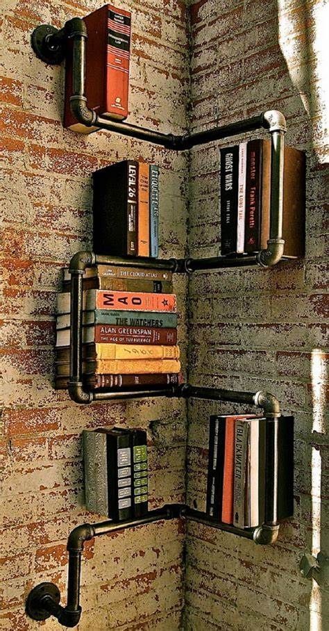 Pipe Bookshelf, Koti Diy, Pipe Decor, Pipe Furniture, Pipe Shelves, Diy Wine Rack, Metal Pipe, Diy Metal, Metal Projects