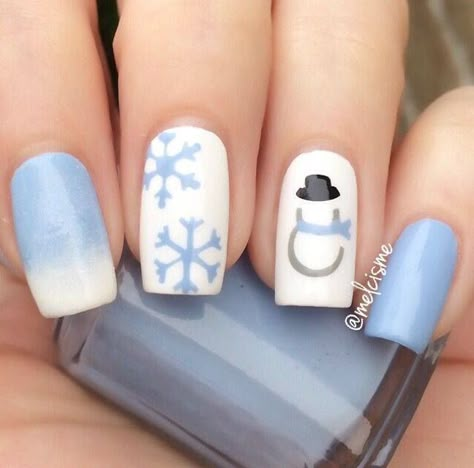 50+ Latest Winter Inspired Nail Art Ideas - EcstasyCoffee Snowman Nails, Cute Christmas Nails, Christmas Gel Nails, Christmas Nail Art Designs, Holiday Nail Art, Christmas Nails Acrylic, Winter Nail Art, Winter Nail Designs, Festival Nails