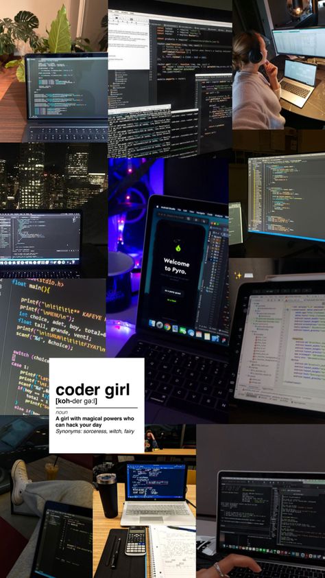 code girl aesthetic IT data science programming Programmer Girl, Computer Science Women, Code Girl, Coder Girl, Computer Science Major, Science Girl, Data Science Learning, Job Inspiration, Learn Computer Science