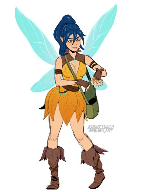 (13) gobbyteeth on Tumblr Pixie Hollow Oc, Fairy Oc Art, Dnd Fairy, Making Oc, Tinkerbell Cosplay, Fairy Oc, Fairy Clothing, Angels Friends, Dnd Inspiration