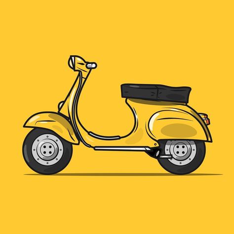 Vespa Logo Design, Vespa Art, Classic Vespa, Vespa Gts, Cafe Art, Promotional Design, Vespa Scooters, Grafic Design, Mini Drawings