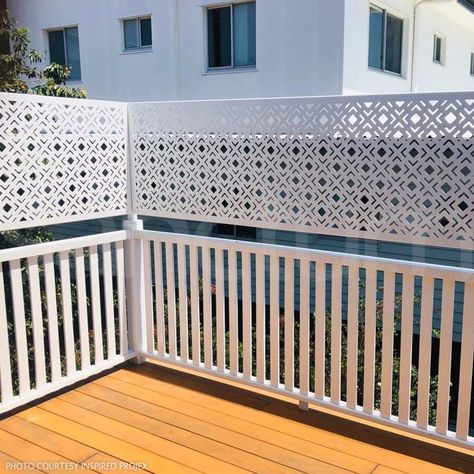 Fence Extensions | Sanctum screens Pool Deck Privacy Wall, Deck Privacy Ideas Cheap, Privacy Deck Ideas, Privacy Screen Outdoor Deck, Privacy Wall On Deck, Screen In Porch, Deck Privacy Panels, Porch Privacy, Privacy Screen Deck