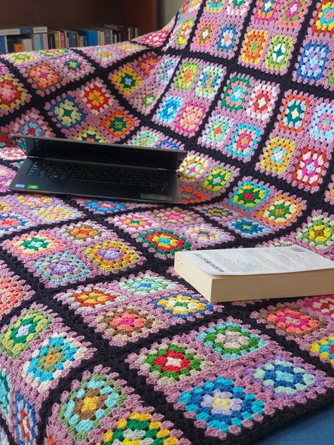 Crochet Large Pink Afghan Dusty Rose Cotton Napping Blanket - Etsy Pink Afghan, Crochet Patchwork Blanket, Crochet Pants Pattern, Colorful Granny Square, Granny Square Quilt, Knitted Blanket Squares, Crochet Granny Square Afghan, Patchwork Blanket, Baby Rugs