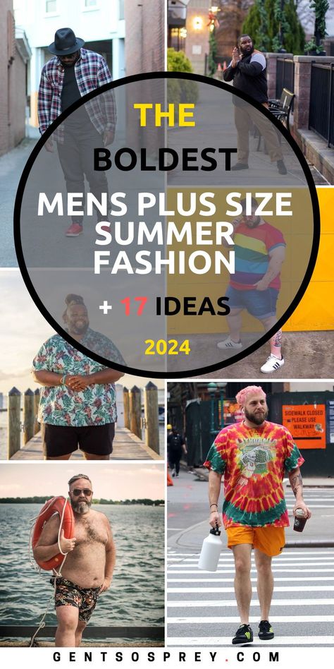 Revolutionize your summer wardrobe with our Embrace the Heat: Top 17 Plus Size Men's Summer Fashion Styles for 2024. Offering a fresh take on mens plus size fashion summer, our assortment includes casual staples and standout men shorts outfits. Each piece is chosen with men’s plus size in mind, ensuring a perfect fit and stylish look for every body type. Mens Plus Size Fashion Summer, Plus Size Men Outfits, Plus Size Fashion Summer, Mens Clothing Styles Summer, Mens Plus Size Fashion, Plus Size Mens Clothing, Men's Summer Fashion, Beach Looks, Plus Size Summer Fashion