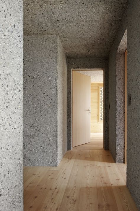 Conradin Clavuot_Casa Dado Flims / GR, 2011 Architecture Renovation, Interior Minimal, Corridor Design, Concrete Interiors, Concrete Houses, Concrete Architecture, Concrete Walls, Arch Interior, Opening Doors