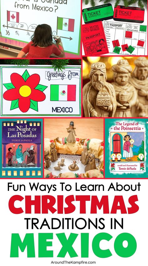 Holidays around the world activities for kids to learn about Christmas traditions in Mexico. Mexican Christmas Preschool Activities, Las Posadas Preschool Activities, Christmas Around The World Mexico Craft, Los Pasados Crafts For Kids, Christmas Spanish Activities, Christmas In Other Countries, Mexican Christmas Crafts For Kids, Mexico Homeschool Activities, La Posada Crafts For Kids