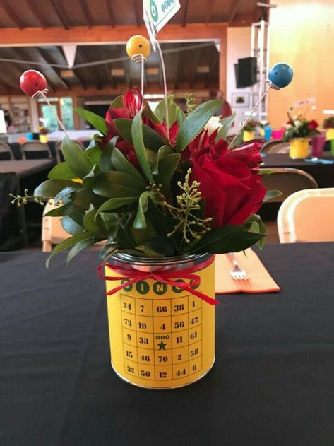 Bingo Party Centerpieces, Bingo Centerpiece Ideas, Bingo Night Decorations, Bingo Decorations Ideas, Bingo Centerpieces, Bingo Party Decorations Ideas, Bingo Themed Party Ideas, Bingo Night Ideas, Bingo Theme Party