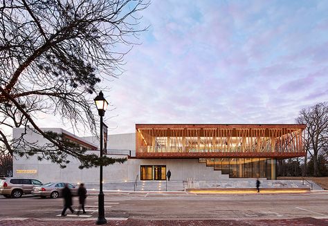 the scheme includes two performance venues, a 250-seat main stage and a 99-seat black box venue, as well as rehearsal rooms and other public amenities. World Architecture Festival, Theater Architecture, Chicago Suburbs, Cultural Architecture, Structure Design, Structural Engineering, Landscape Architect, Black Box, Art Center