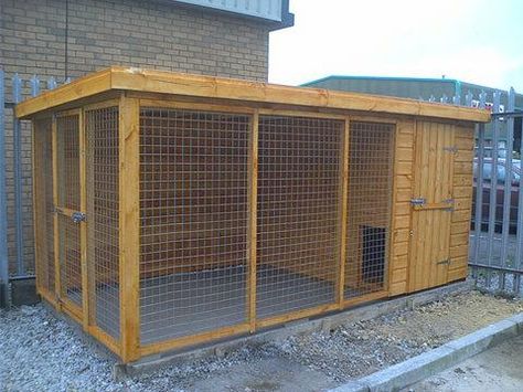 Free Standing dog run placed away from the house - or a chicken coop Build A Dog Kennel, Dog Kennel And Run, Building A Dog Kennel, Insulated Dog House, Dog Kennel Designs, Dog Pens, Dog Run, Diy Dog Kennel, Dog House Plans