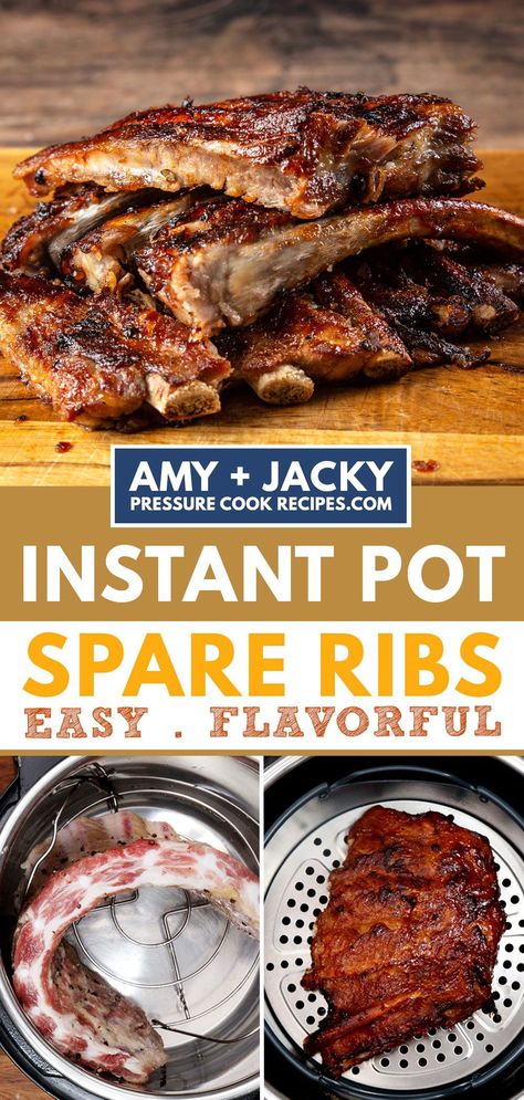 Spare Ribs Instant Pot, Pressure Cooker Spare Ribs, Instant Pot Spare Ribs, Ribs Pressure Cooker, Cooking Spare Ribs, Bbq Pork Spare Ribs, Instant Pot Ribs Recipe, Bbq Spare Ribs, Pork Spare Ribs