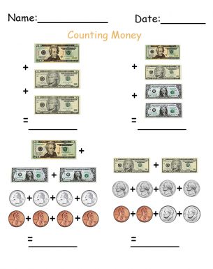 Money Math Worksheets Free Printable, Kindergarten Math Worksheets Printables, Kindergarten Money Worksheets, Money Kindergarten, Counting Money Worksheets, Math Money, Money Math Worksheets, Money Counting, Learning Money