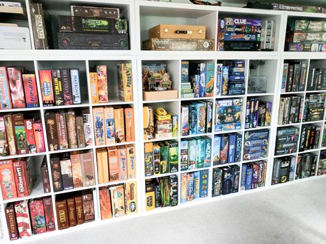 Ikea Kallax Board Games, Kallax Game Storage, Kallax Board Games, Ikea Board Game Storage, Boardgame Organisation, Kallax Board Game Storage, Board Game Library, Display Board Games, Board Game Shelves