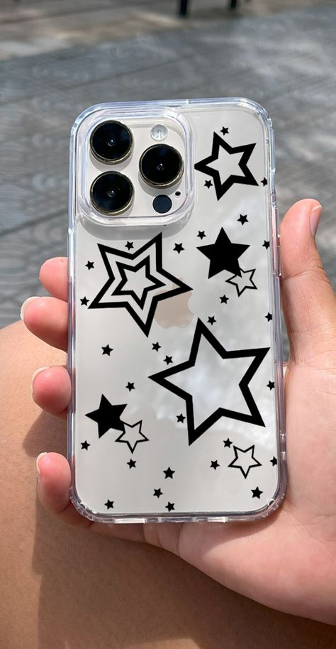 Protective Shockproof Crystal Phone Case with Kawaii Aesthetic for Girls Women, Slim Fit Phone Case for iPhone 14 Pro 6.1" (Black) #phonecase #aestheticphonecase #y2k #starscase Iphone 14pro Case, Phone Cases Black, Y2k Stars, Y2k Phone Case, Phone Things, Crystal Phone Case, Star Phone Case, Diy Iphone Case, Girl Phone Cases