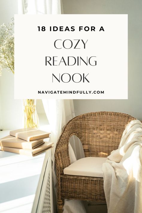 reading nook ideas Book Space, Reading Nook Ideas, Comfy Corner, Cozy Ideas, Comfy Home, Big Room, Nook Ideas, Small Corner, Cozy Reading Nook