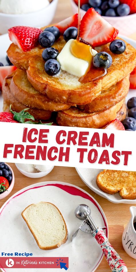 Ice Cream French Toast Recipe, Vanilla Bean Recipes, Melted Ice Cream, French Toast Waffles, Delicious French Toast, Flavored Pancakes, Peanut Butter Nutella, Confort Food, Make French Toast