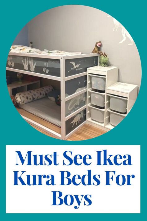 Ikea Utaker Kura, Ikea Little Boys Room, Kura Slide Hack, Ikea Kura Trofast Bed Hack, Ikea Kura Bed Storage, Kira Ikea Bed Hack, Kura Bed Storage Underneath, Kyra Bed Ikea Hack, Ikea Kura Storage