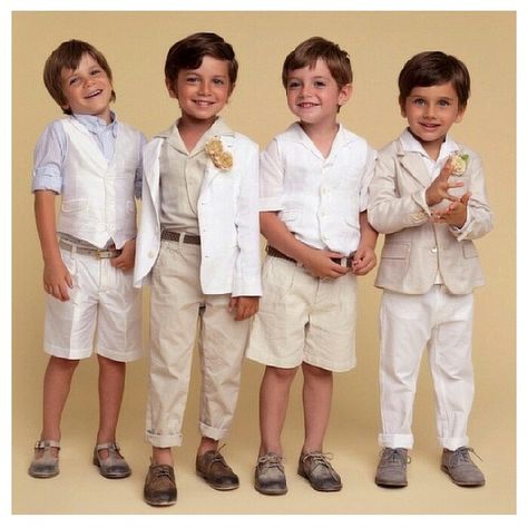 These outfits are too adorable! Could be the most handsome little page boys ever! Pageboy Outfits, Outfits For Big Men, Father Of The Bride Outfit, Kids Wedding Outfits, Wedding Outfit For Boys, Bearer Outfit, Boda Mexicana, Wedding Flower Girl, Flower Boys