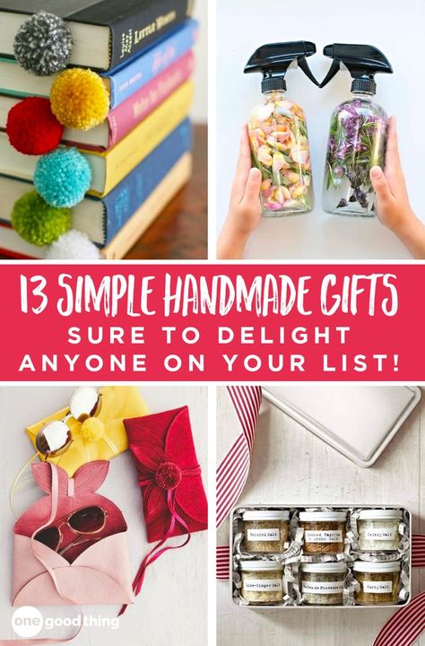 Handmade gifts are perfect for the holidays, because they're meaningful and they won't break the bank! Check out these 13 simple handmade gift ideas. #handmadegifts #homemadegifts #giftideas Joululahjat Diy, Small Diy Gifts, Diy Gifts Cheap, Easy Homemade Christmas Gifts, Easy Homemade Gifts, Handmade Gifts For Boyfriend, Handmade Gifts For Friends, Easy Handmade Gifts, Handmade Gifts Diy