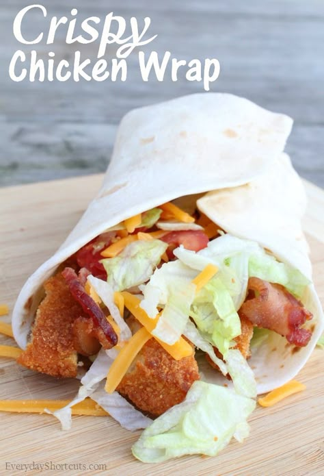 Chicken Finger Wrap Recipes, Tyson Chicken Patty Recipes, Crispy Chicken Ranch Wraps, Chicken Wrap Sandwiches, Tyson Chicken Patties, Chicken Wrap Recipes Easy, Chicken Snack Wrap, Chicken Patty Recipes, Crispy Chicken Wraps