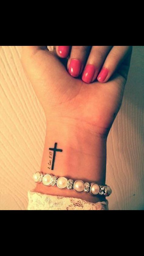 27 Tattoo, Cross Tattoo On Wrist, Simple Cross Tattoo, Tattoos Nature, 16 Tattoo, Simple Tattoos For Women, Forearm Tattoo Design, Cross Tattoos, Tattoo Designs For Girls