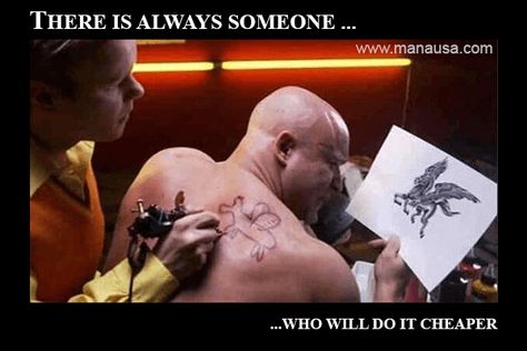 There is always someone who will do it cheaper, but a cheaper real estate agent might do this to you! #realestate #tallahassee #realestateagent Tattoos Gone Wrong, Pegasus Tattoo, Real Estat, Tattoo Fails, Bad Tattoos, Smosh, Funny Tattoos, Funny Posters, 웃긴 사진