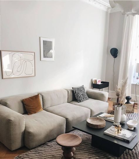 Bycdesign Studio on Instagram: “Object 01 - in this beautiful Home of Live Brekke Creative Director and Co-owner of @oslodeco , Object 01 and others from this Collection…” Hay Mags Soft, Monochromatic Interior Design, Hay Mags, Low Sofa, Luxe Decor, Hm Home, Warm Interior, Soft Sofa, Diy Sofa