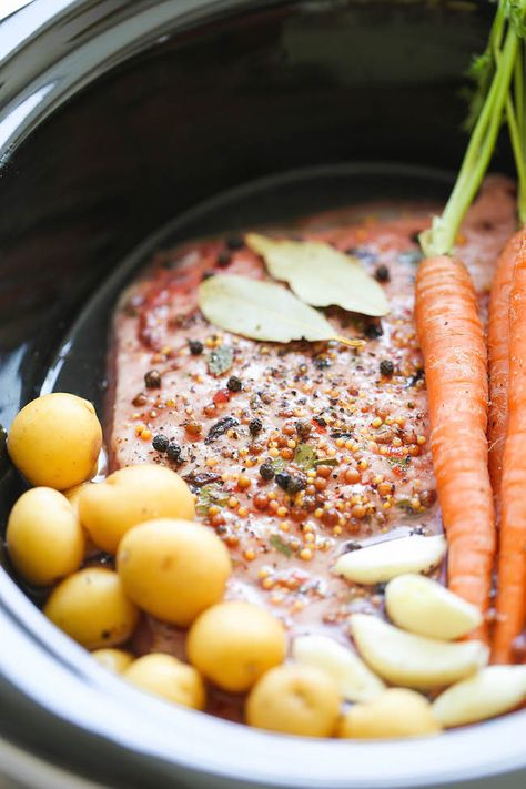 Slow Cooker Corned Beef - Let the crockpot do all the work for you - simply… Silverside Slow Cooker, Silverside Recipe, Crockpot Favorites, Corned Beef Recipes Slow Cooker, Slow Cooker Corned Beef, Corn Beef, Corned Beef Brisket, Corned Beef Recipes, Crockpot Cooking