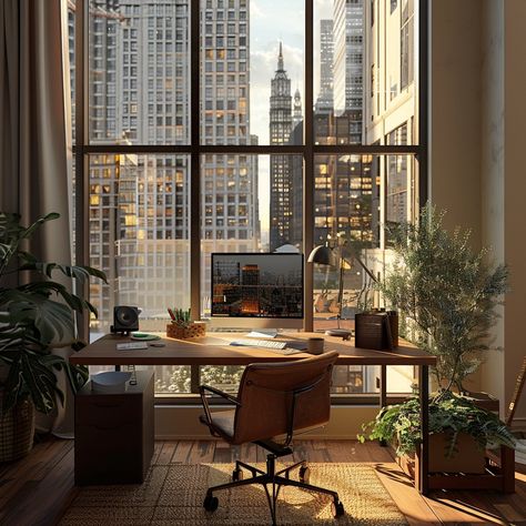 Apartment New York Aesthetic, New York Office Aesthetic, Glow Garden, Windows View, Agnes Cecile, Cozy Office, New York Office, Brooklyn Apartment, Downtown Apartment