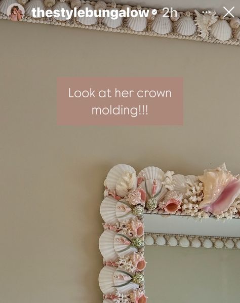 Huge shoutout to Stephanie @thestylebungalow for the amazing mention! I'm beyond thrilled you thought of me for a shell mirror for your beautiful home. Catching up with you made my week! #shellmirror #stylebungalow #designcollaboration #shellcrownmolding #gratitude Shell Crowns, Shell Mirror, Think Of Me, Your Beautiful, Beautiful Home, You Make Me, Shout Out, The Amazing, Bungalow