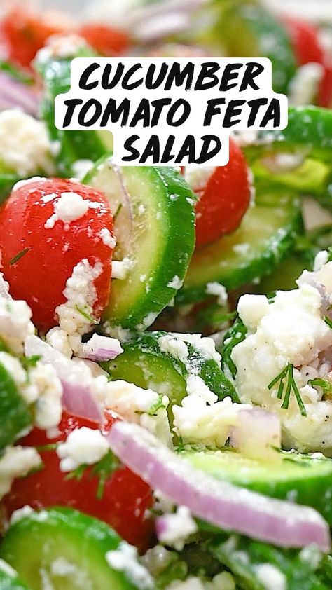 Cucumber Tomato Feta Salad Easy Recipes, Cucumber Tomato Onion Feta Salad, Cucumber Tomato Olive Feta Salad, Cucumber Tomato Feta Salad, Cucumber Tomato Chickpea Feta Salad, Recipes Cucumber, Gi Diet, Healthy 2024, Awesome Salads