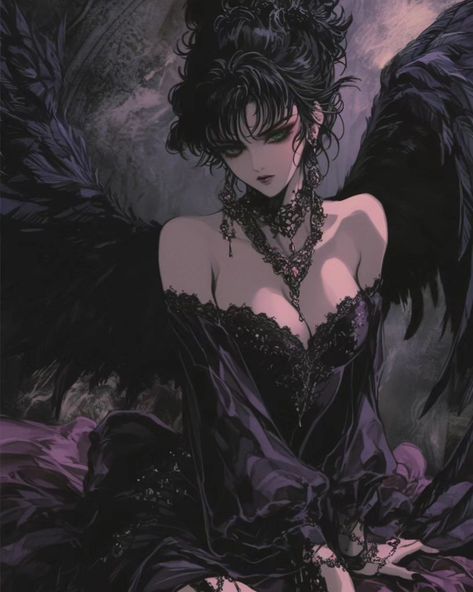 𝕯𝖆𝖗𝖐 𝕬𝖓𝖌𝖊𝖑 AI Generated / Gerado por IA | Midjourney #ai #midjourney #angel #dark #retroanime Rebecca Aesthetic, Medieval Vampire, Gothic Characters, Dark Mirror, Gothic Angel, Female Oc, Medieval Aesthetic, Dark Princess, Dark Angels