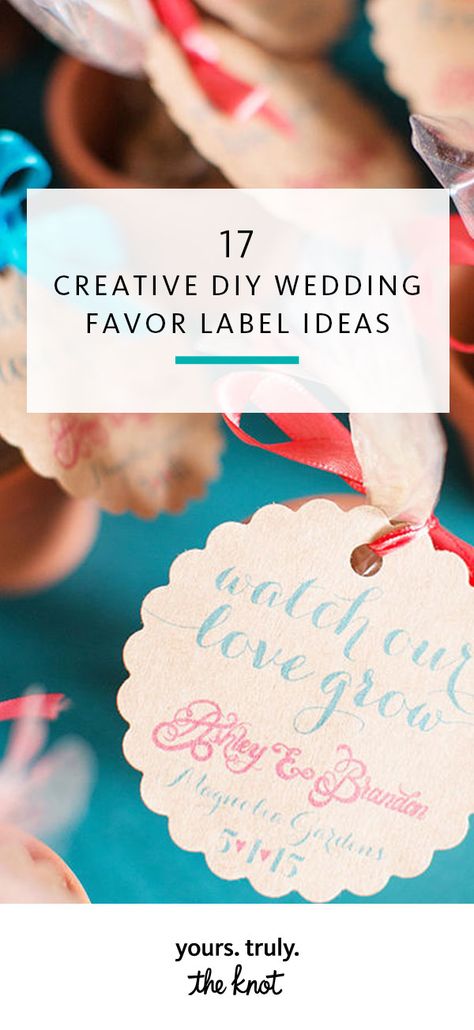 Finish your wedding favors off with a crafty, homemade thank-you tag. Wedding Favor Sayings, Wedding Favor Labels, Wedding Favor Stickers, Favor Labels, Diy Wedding Favors, What To Say, Wedding Favor Tags, Thank You Tags, Wedding Favor