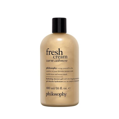 Transport yourself to a moment of self-care with the ultra-creamy, iconic philosophy shower gel, upgraded with a skin-hugging moisture complex for intense hydration that won’t be rinsed off yet doesn’t leave the feel of a film or residue. The moisture-barrier-respecting formula efficiently cleanses, soothes, and comforts dry skin, while a warm scent of tangerine, vanilla bean and musk envelopes you in luxury. Clinical Results • 94% agree dry skin feels soothed, nourished & hydrated all day • 94% Fresh Cream Body Wash, Shower Care Products, Fresh Cream Philosophy, Body Care Products Aesthetic, Philosophy Soap, Best Shower Products, Self Care Products Smell Good, Philosophy Vanilla, Philosophy Shower Gel