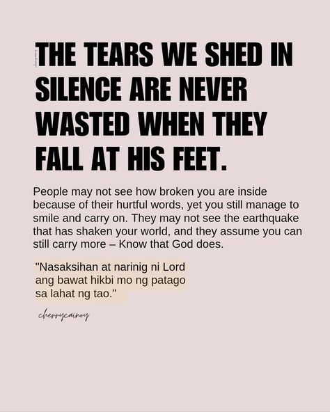 An Open Letter to Someone Who Has No Choice But to Cry Silently in Prayer To you, whose tears fall in secret, whose prayers are whispered quietly, and crying deeply in silence because of pain. Know that you are not alone. It might feel like you're carrying the weight of the world, and the only relief you find is in your quiet, vulnerable moments with God. In those moments, your pain and struggles are heard, even if no one else notices or understands. People may not see how broken you are ... Weight Of The World, We Shed, Open Letter, Me Quotes, Healing, In This Moment, Feelings, Quotes, Quick Saves