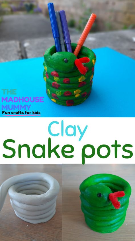 Clay Projects For Kindergarten, Clay Craft Kindergarten, Modeling Clay Activities, Clay Crafts For Kindergarten, Elementary Pottery Projects, Air Dry Clay Kindergarten, Snake Craft Ideas, Clay Preschool Activities, Air Dry Clay Projects Elementary