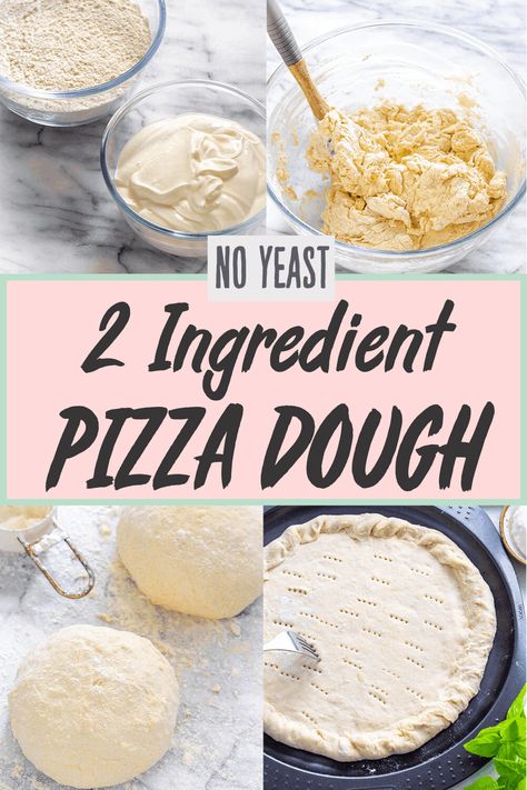 This pizza dough recipe, without yeast, is so quick to make by hand or with a stand mixer! Perfect for a quick weeknight dinner using only 2 ingredients, Greek Yogurt & Self raising flour! You will not be ordering takeout pizza anymore once you master easy homemade pizza making! Self Raising Flour Pizza Dough Recipe, Yoghurt Pizza Dough Recipe, Pizza Dough Recipe No Yeast Greek Yogurt, Pizza Dough Recipe With Yogurt, Pizza Dough Yogurt And Flour, Yoghurt Pizza Dough, Pizza Base Recipe Without Yeast, 2 Ingredient Pizza Dough Greek Yogurt, How To Make Pizza Dough Without Yeast