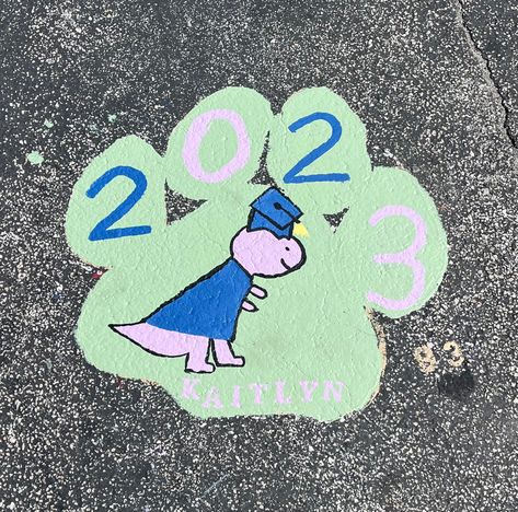 Dinosaur Parking Spot, Dinosaur Parking Spot Painting, Dinosaur Senior Parking Spot, Senior Year Parking Spot, Senior Parking Spot, Parking Spot Painting, Spot Painting, Parking Spot, Parking Space