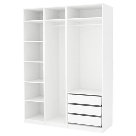 Ajoutez à la liste d'achat PAX Armoire-penderie, blanc, 150x58x236 cm - IKEA Pax Corner Wardrobe, Pax Planner, Pax System, Ikea Closet, Ikea Pax Wardrobe, Corner Wardrobe, Pax Wardrobe, Closet Remodel, Fitted Wardrobes