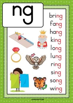 Ng Words, Lavinia Pop, Phonics Posters, Kindergarten Reading Worksheets, Hot Air Brush, Phonics Sounds, English Phonics, Phonics Lessons, Black Packaging