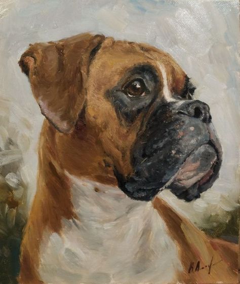 Boxer Painting, Dog Watercolor Painting, Pet Portrait Paintings, Boxer Dogs Art, Dog Portraits Painting, Dog Portraits Art, Boxer (dog), Dog Artwork, Watercolor Dog