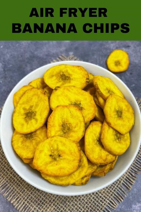 Banana Chips Airfryer, Air Fryer Banana Chips, Dehydrated Banana Chips, Homemade Banana Chips, Banana Chips Recipe, Air Fryer Banana, Family Snacks, Fried Bananas, Plantain Chips