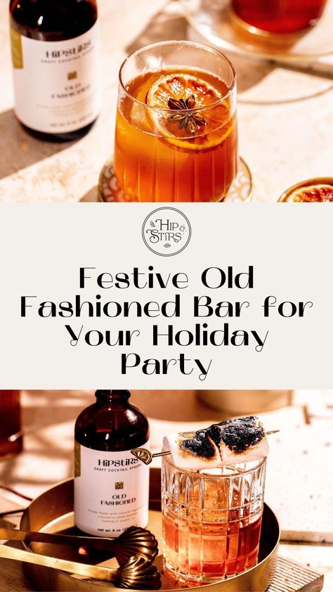 Serve up classic and creative Old Fashioned cocktails at your Thanksgiving party. This guide offers everything you need to set up a memorable holiday bar!  Thanksgiving Old Fashioned bar | DIY Old Fashioned station | Fall cocktail bar | Hosting a whiskey bar | Old Fashioned drink ideas | Cranberry Old Fashioned recipe | Thanksgiving cocktail recipes | Bourbon bar for Thanksgiving | Fall Old Fashioned variations | Pumpkin spice Old Fashioned | Festive whiskey cocktails | Thanksgiving drink ideas Old Fashioned Drink Station, Winter Cocktail Party Decor, Basic Bar Setup For Party, Party Bar Set Up Drink Stations, Old Fashion Bar For Party, Old Fashioned Bar For Party, Diy Old Fashioned Cocktail Kit, Cocktail Recipes Bourbon, Thanksgiving Drink Ideas